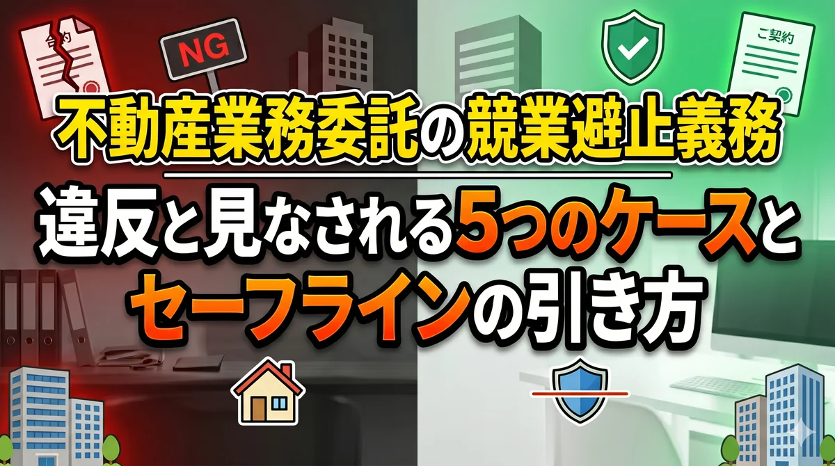 不動産業務委託の競業避止義務|違反と見なされる5つのケースとセーフラインの引き方