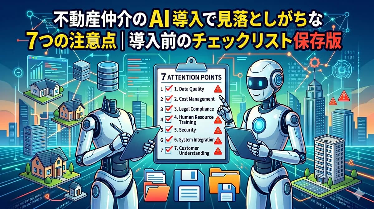 不動産仲介の AI 導入で見落としがちな7つの注意点|導入前のチェックリスト保存版