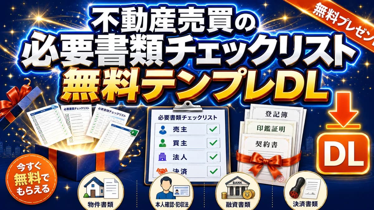 不動産売買の必要書類チェックリスト無料テンプレDLのアイキャッチ