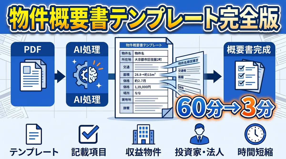 不動産仲介の物件概要書テンプレート完全版