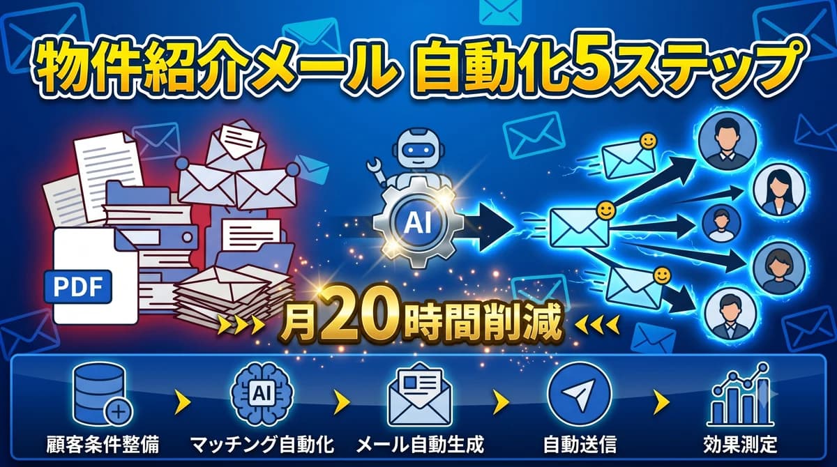不動産仲介の物件紹介メール自動化5ステップ