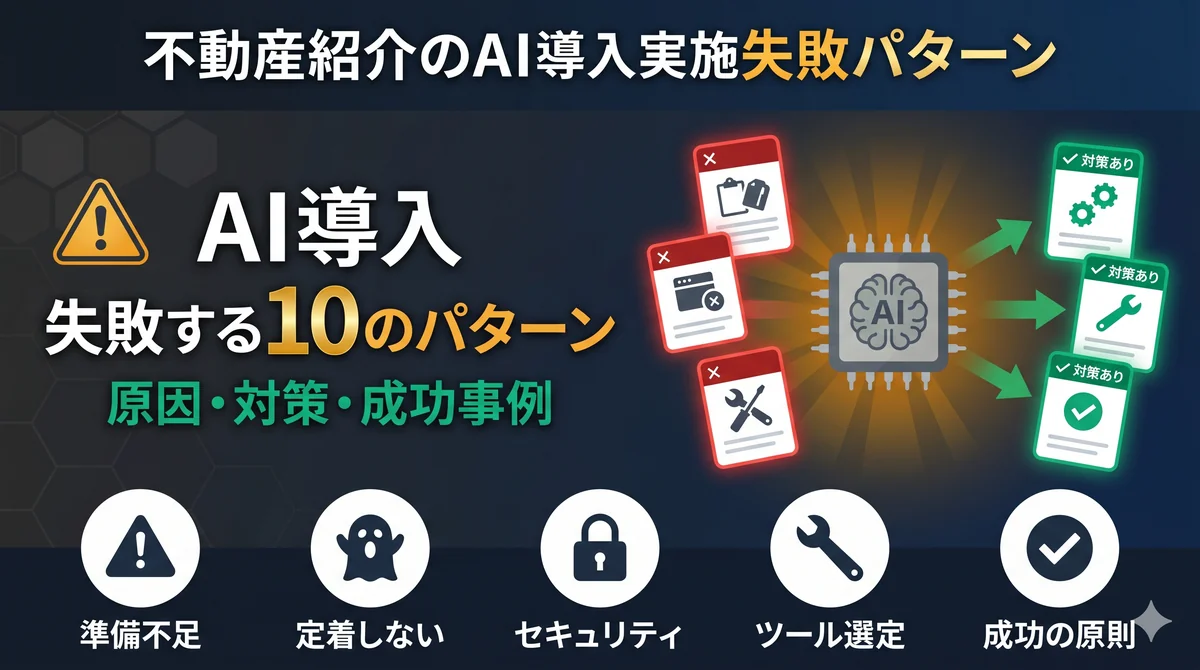 不動産仲介でAI導入に失敗する10のパターン|原因・対策・成功事例を実務担当者の視点で解説