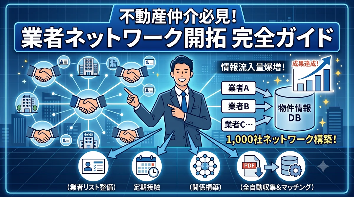 不動産仲介の業者ネットワーク開拓完全ガイド