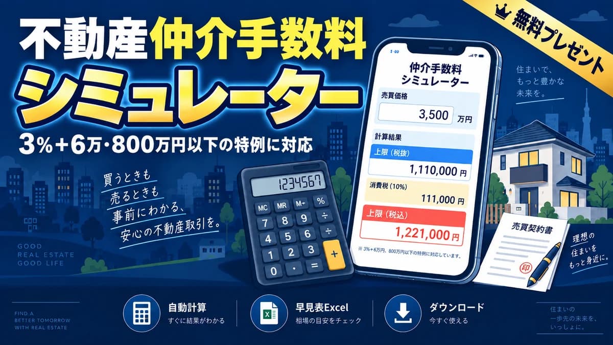 不動産仲介手数料の計算 5 パターン アイキャッチ画像
