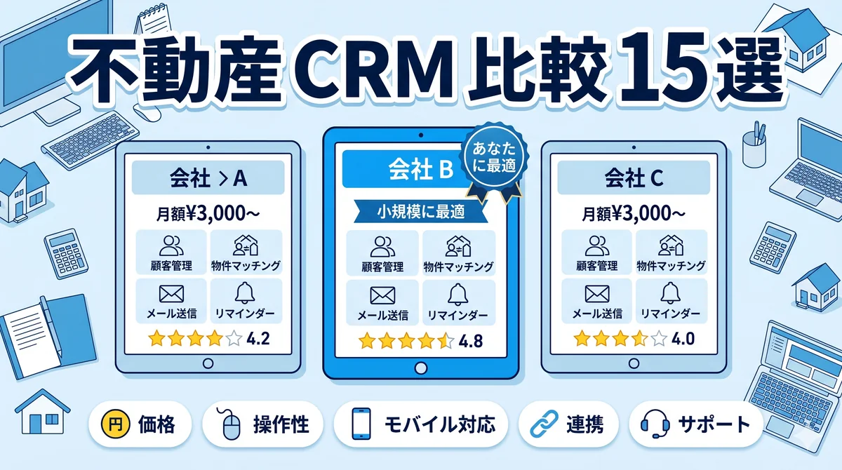 不動産 CRM 比較 15 選 アイキャッチ画像