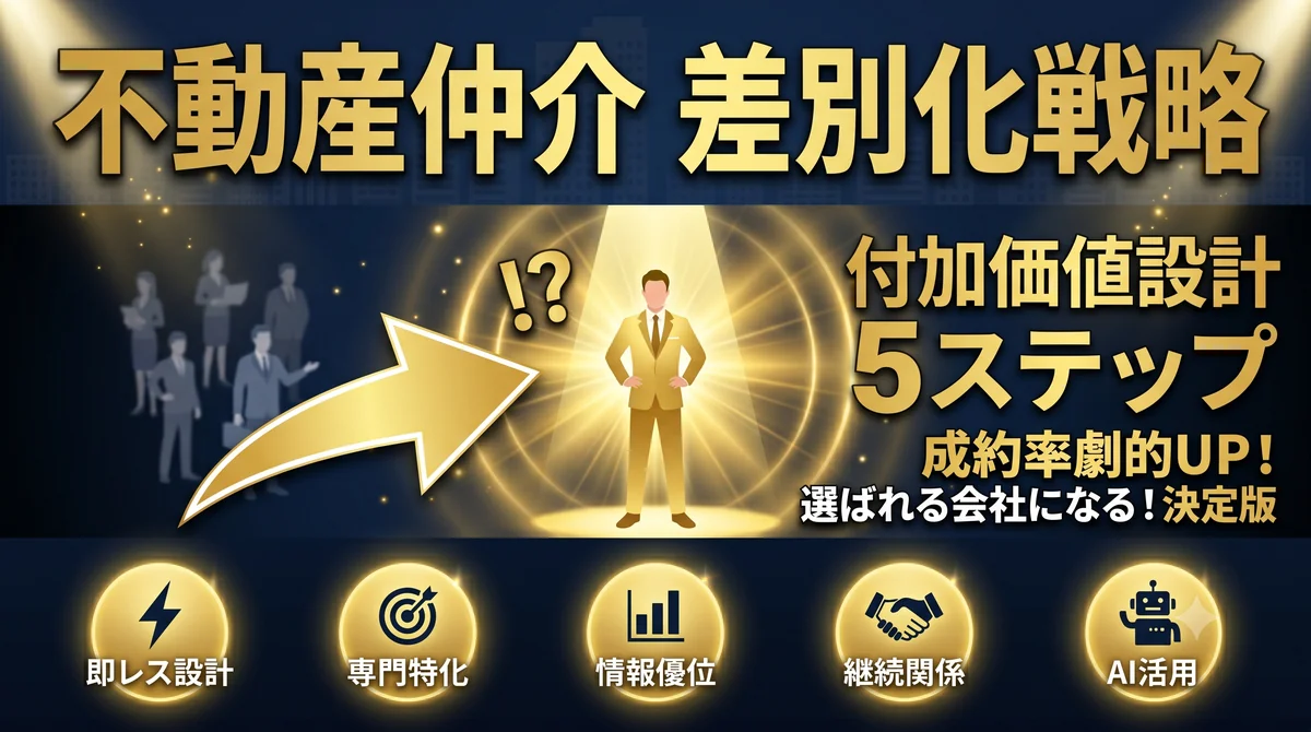不動産仲介差別化戦略 付加価値設計5ステップ アイキャッチ画像