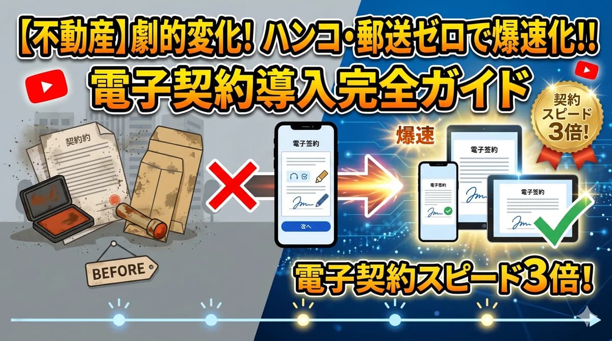 不動産仲介の電子契約(クラウドサイン)導入ガイド:押印・郵送ゼロで契約スピード3倍のBefore/After
