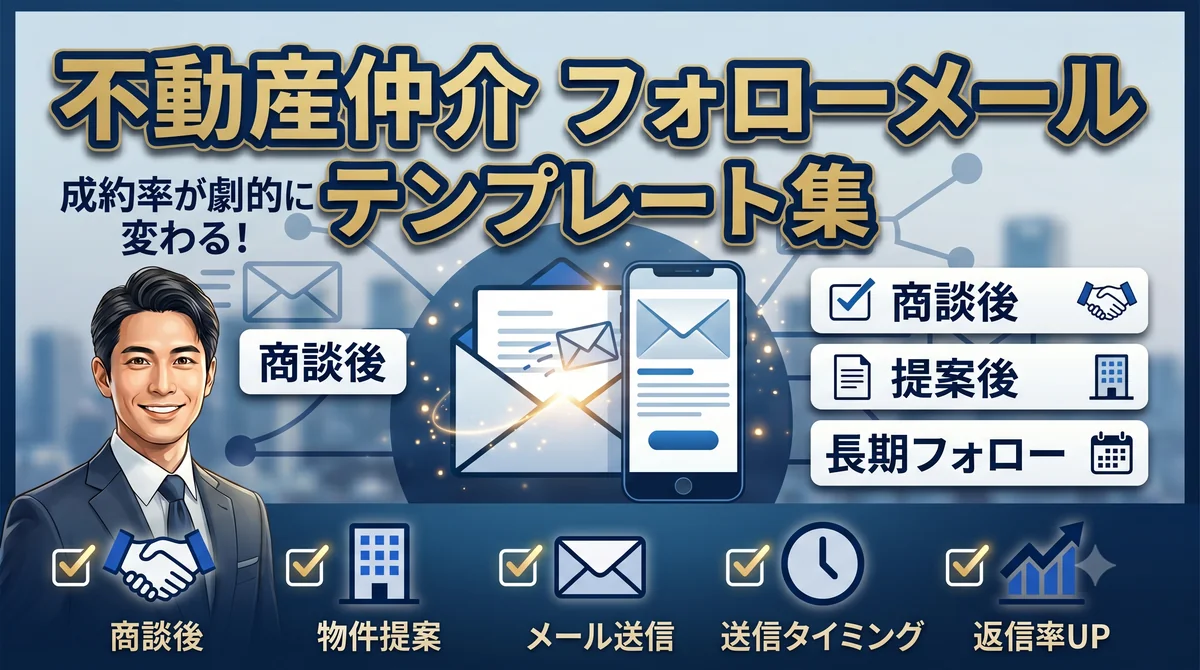 不動産仲介フォローメール完全テンプレート集3シーン別文例10選