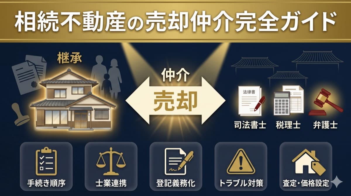 相続不動産の売却仲介完全ガイド|士業連携・手続き順序・よくあるトラブル5パターン