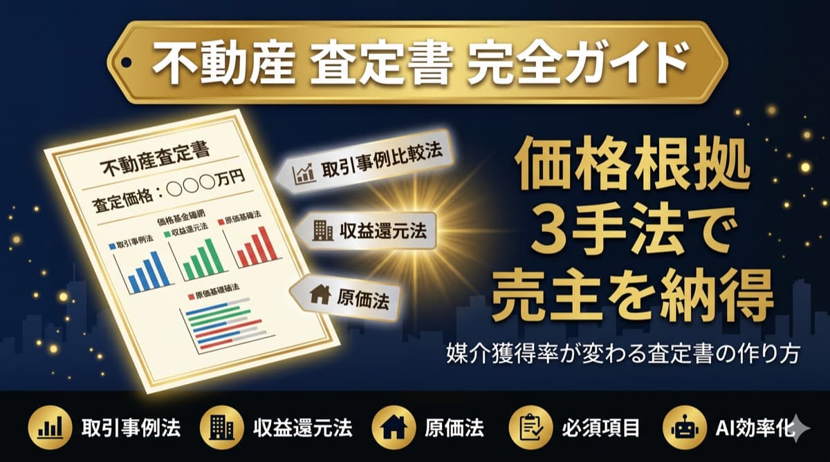 不動産査定書作成完全ガイド|3手法・必須10項目・売主が納得する伝え方