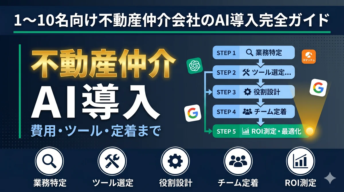 1〜10名向け不動産仲介会社のAI導入完全ガイド|費用・ツール選定・定着まで全部解説